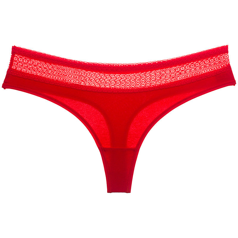 Belle · HZ IB-55 — cotton lace-trim low-rise brief