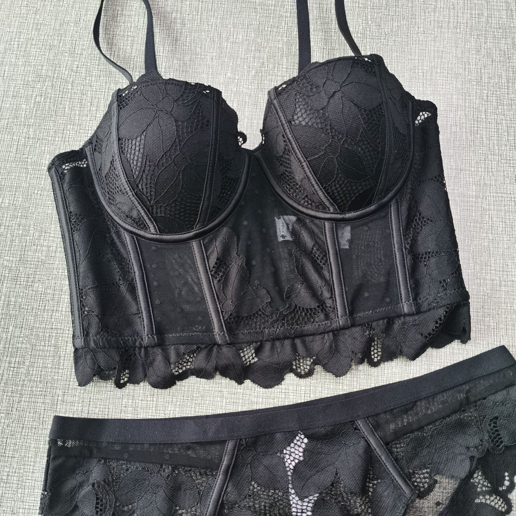 Rosée · HZ IN-340 — French lace half-cup set
