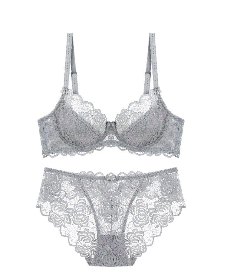 Blush · HZ IN-04 — underwire mesh bra & brief set