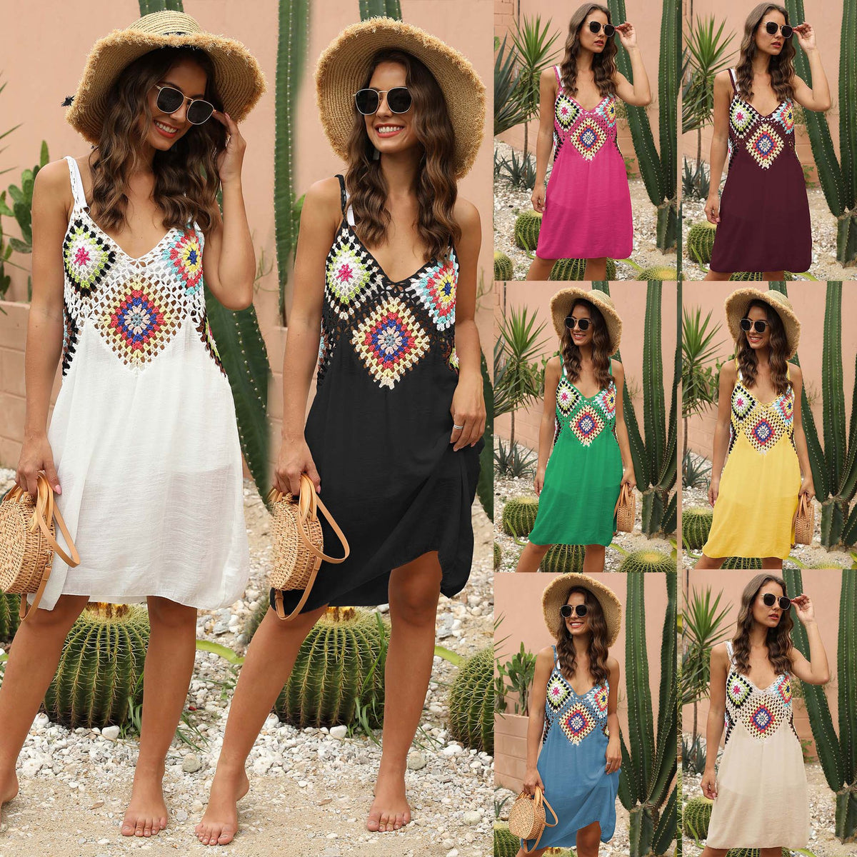 Cova · HZ SX-22 — crochet cover-up dress