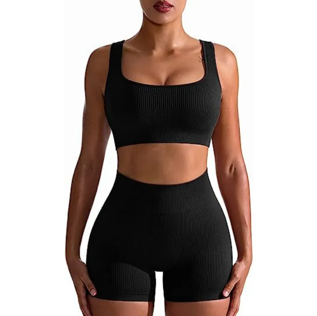 Feutre · HZ BD-27 — ribbed knit short set