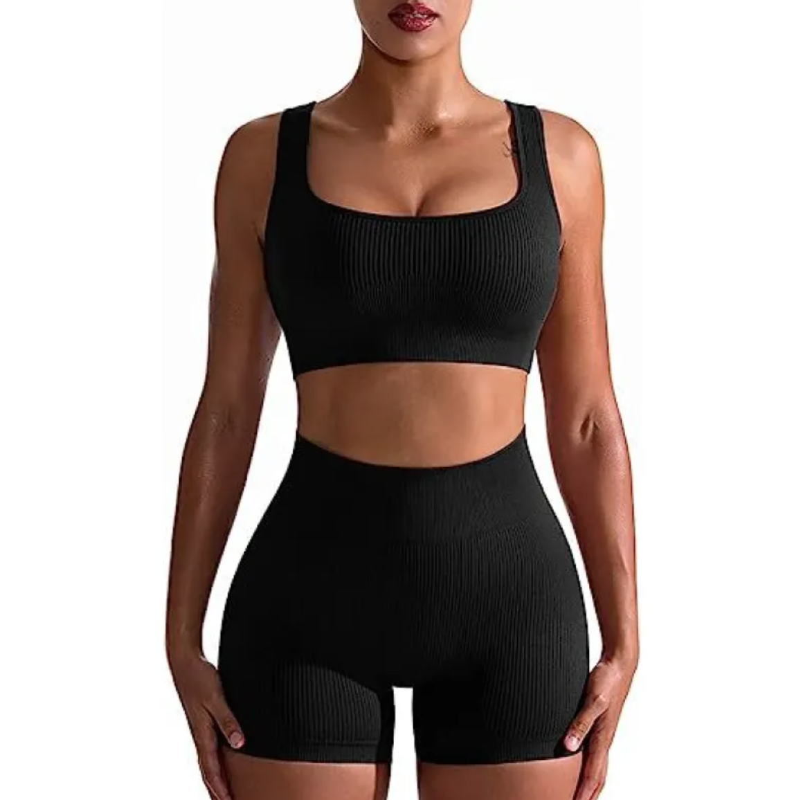 Feutre · HZ BD-27 — ribbed knit short set