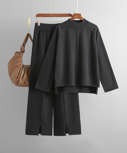 Lin · HZ BD-05 — knit sweater & wide-leg lounge set