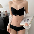 Ivoire · HZ IN-03 — strapless lace bra & brief set