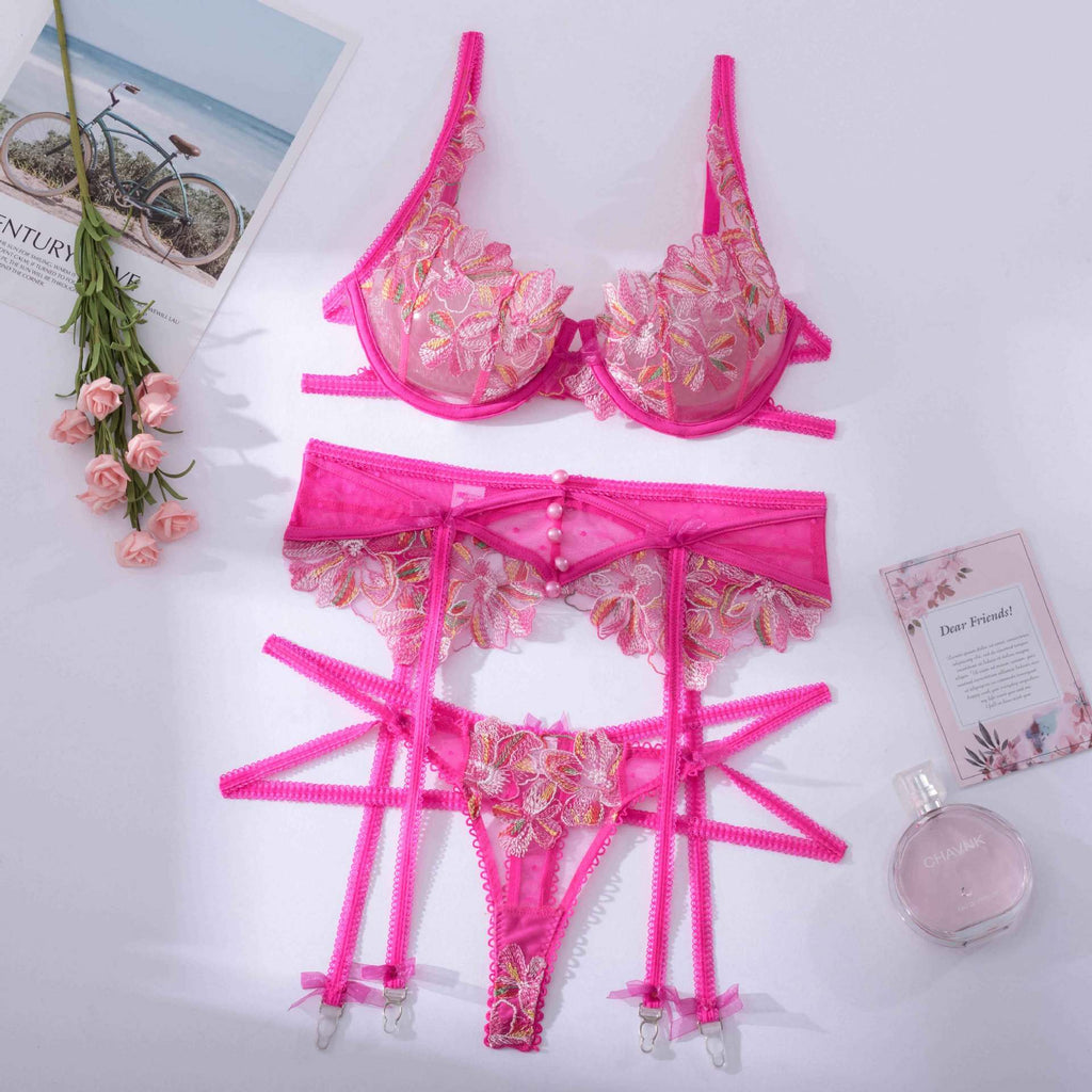 Soie · HZ IN-342 — embroidered lace bodysuit