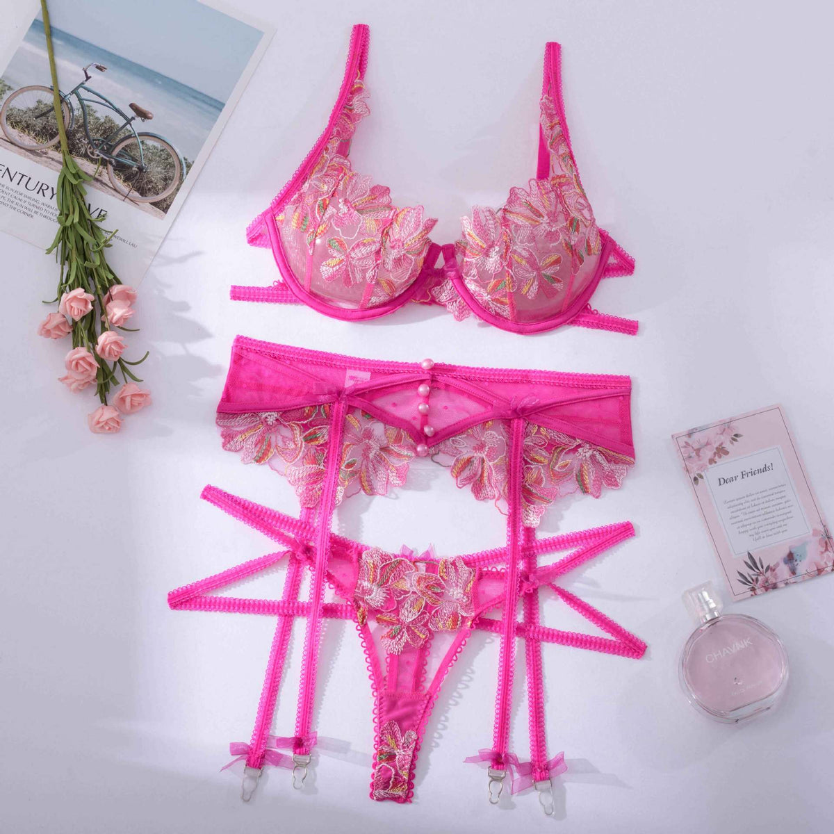 Soie · HZ IN-342 — embroidered lace bodysuit