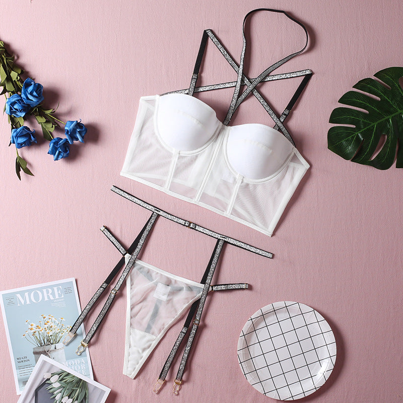 Vesper · HZ IN-36 — lace bralette & suspender set