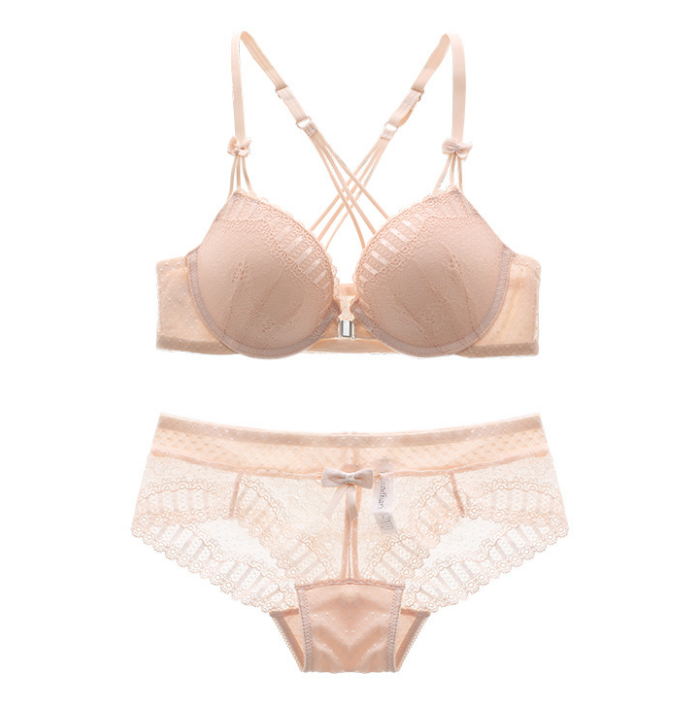 Rouge · HZ IN-11 — cross-back deep-V lace set