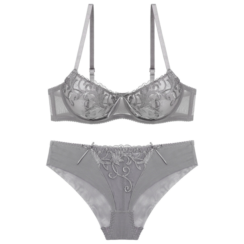 Corail · HZ IN-315 — embroidered bra & brief set