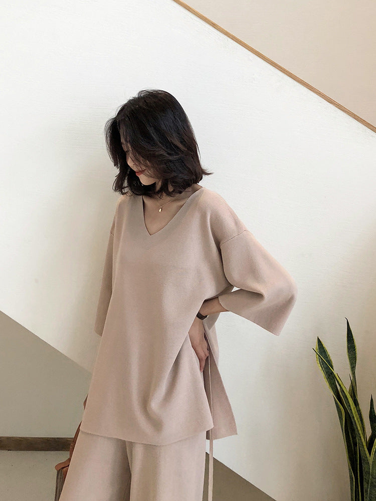 Grège · HZ BD-09 — ribbed knit lounge set