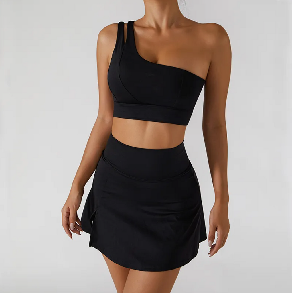 Brume · HZ AC-06 — ribbed one-shoulder set