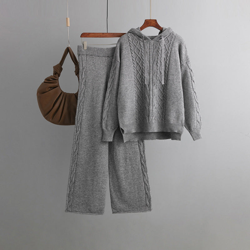 Fumée · HZ BD-12 — hooded knit lounge set