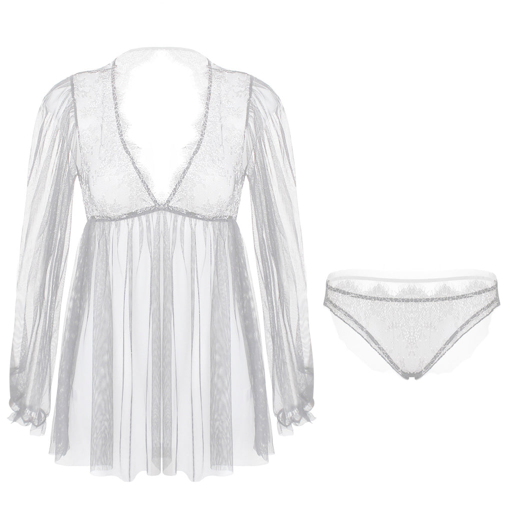 Hélène · HZ IN-204 — lace mesh lingerie set