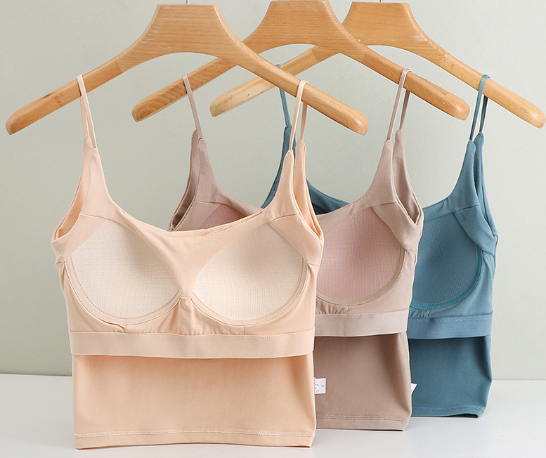 Neve · HZ IX-34 — cotton seamless camisole with built-in bra