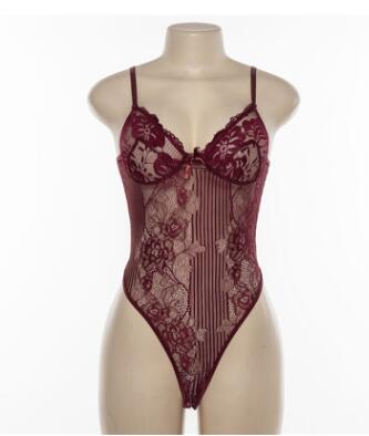Coco · HZ IN-39 — bow-detail lace bodysuit