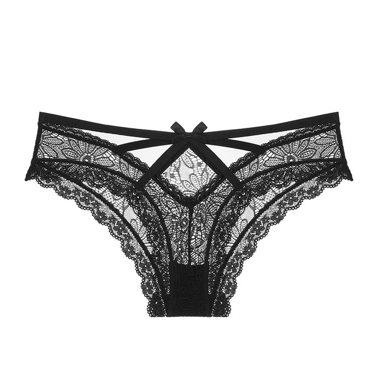 Blush · HZ IB-47 — Bow Lace Low-Rise Brief