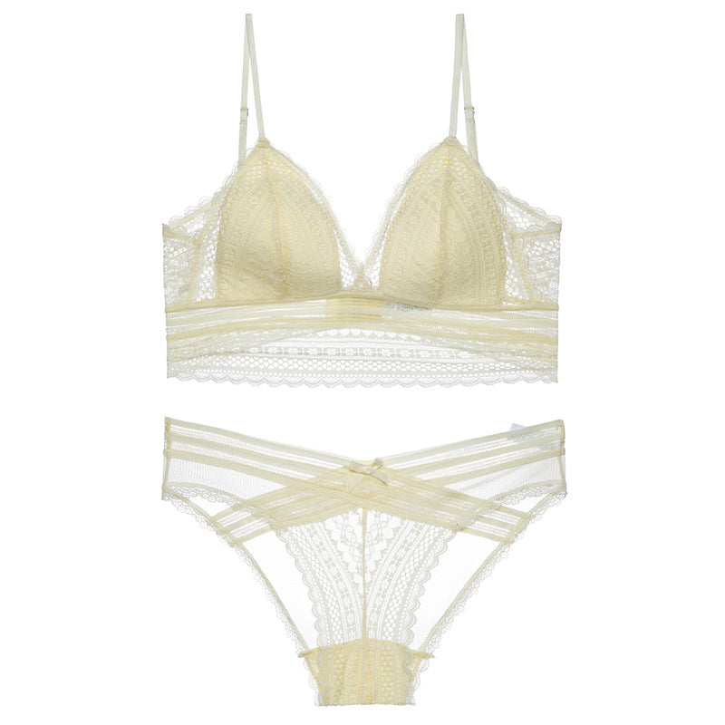 Rouge · HZ IN-29 — French lace bralette & brief set