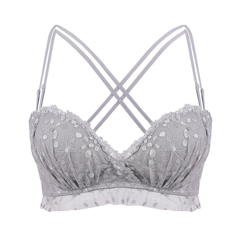 Soie · HZ IX-15 — lace three-quarter cup plunge bra