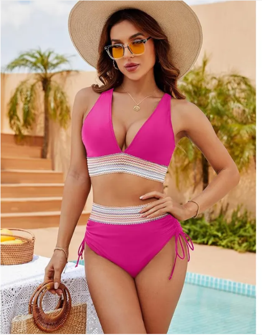 Argentina · HZ NA-14 — sky-blue colour-block bikini