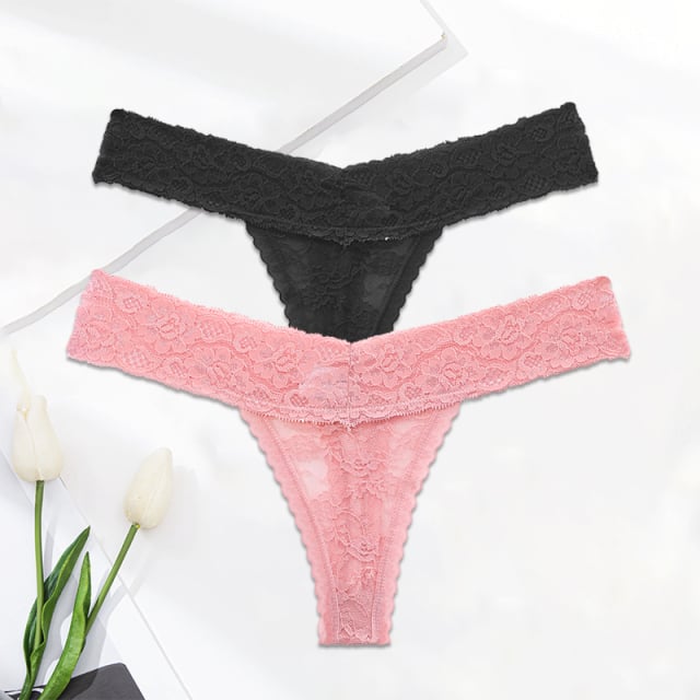 Noir · HZ IB-02 — Lace Thong
