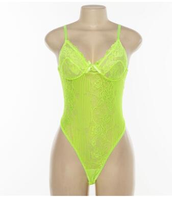Coco · HZ IN-39 — bow-detail lace bodysuit