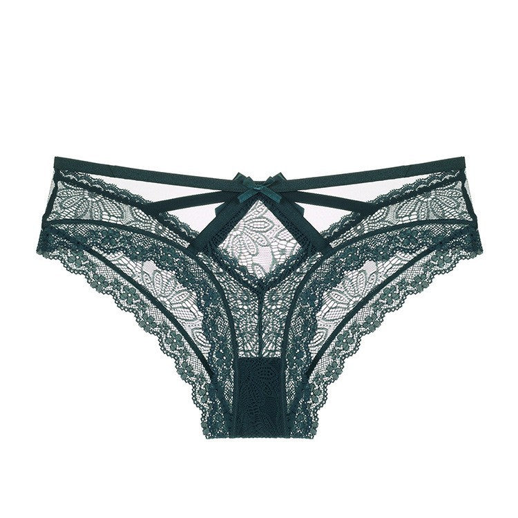 Blush · HZ IB-47 — Bow Lace Low-Rise Brief