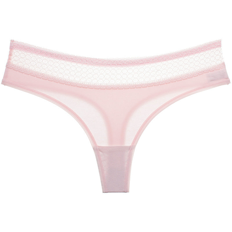Belle · HZ IB-55 — cotton lace-trim low-rise brief