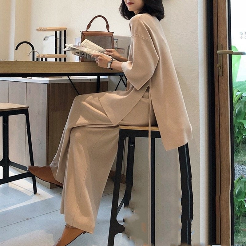 Grège · HZ BD-09 — ribbed knit lounge set