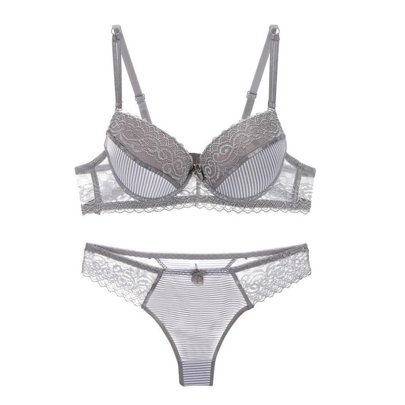 Pivoine · HZ IN-337 — striped lace bra & brief set