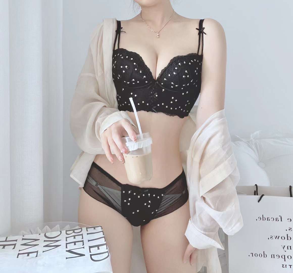 Satin · HZ IN-28 — adjustable lace bralette