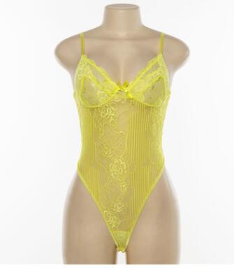Coco · HZ IN-39 — bow-detail lace bodysuit
