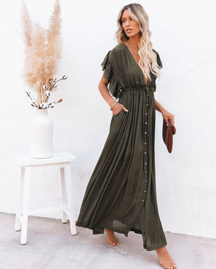 Tide · HZ SX-25 — button-through cover-up dress