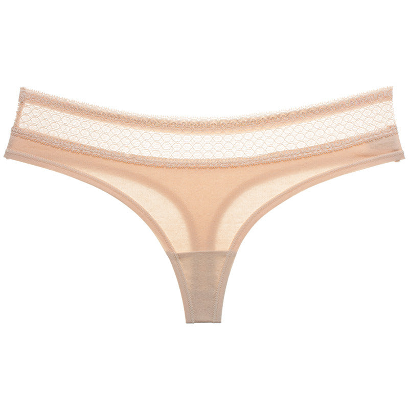 Belle · HZ IB-55 — cotton lace-trim low-rise brief