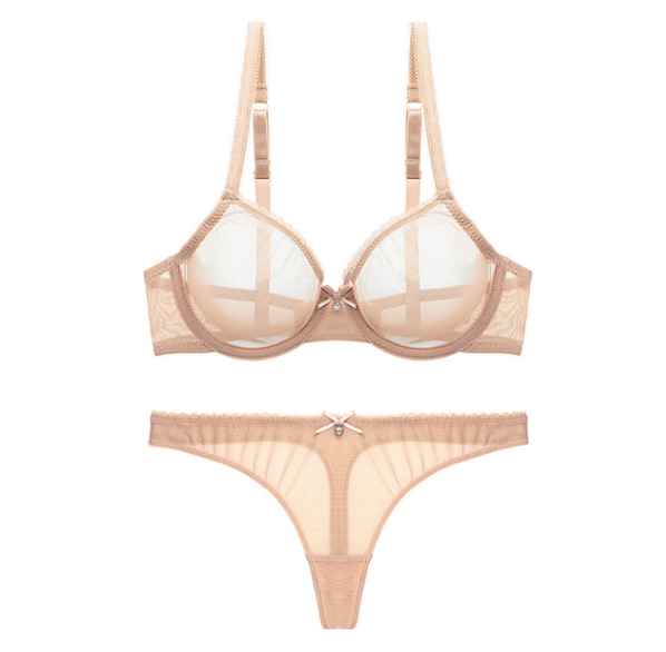 Grace · HZ IN-07 — T-back lace bra & brief set