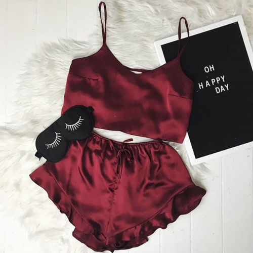 Noir · HZ IN-42 — satin bra & shorts set