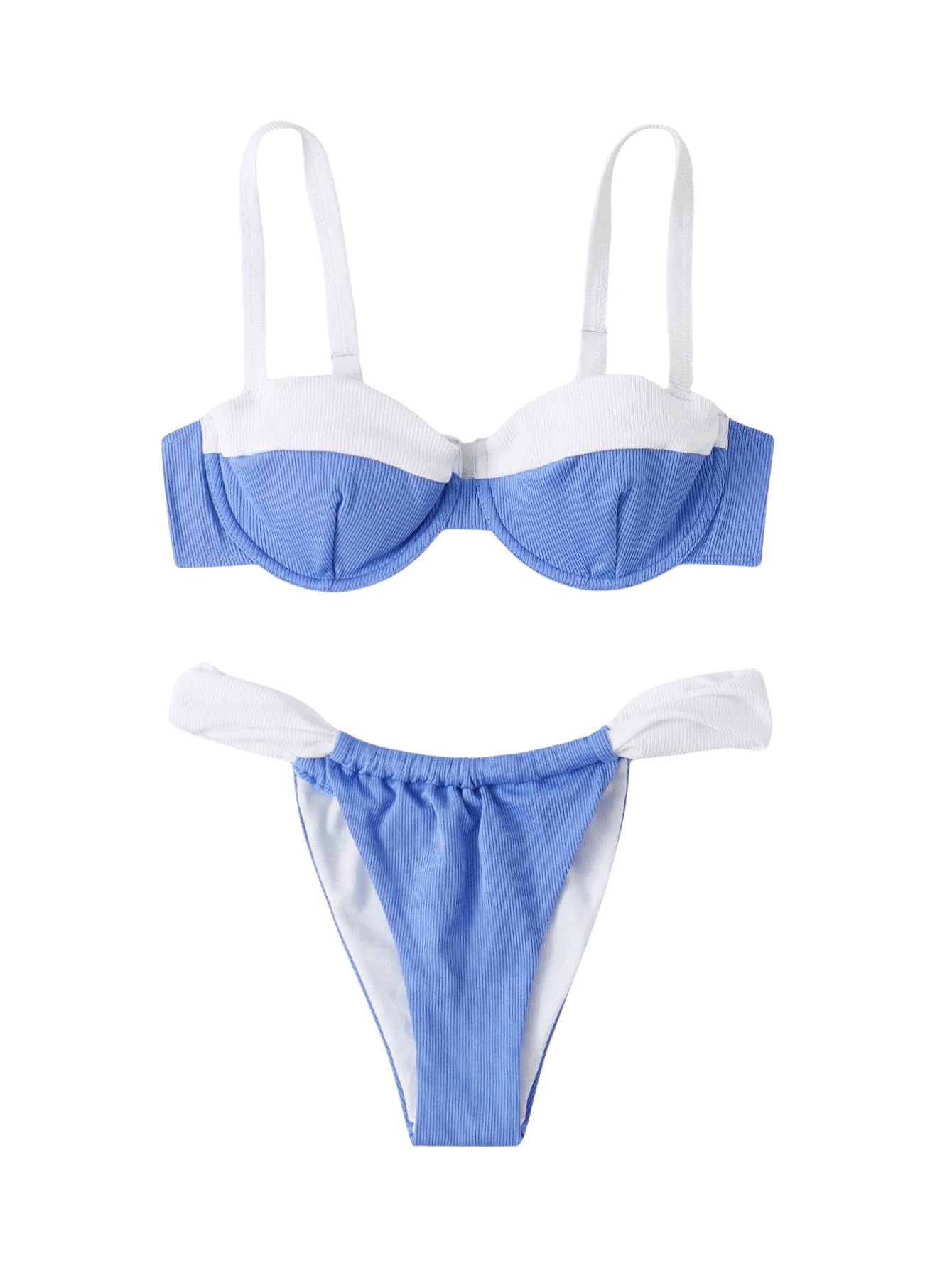 Greece · HZ NA-03 — Sea-Blue/White colour-block bikini