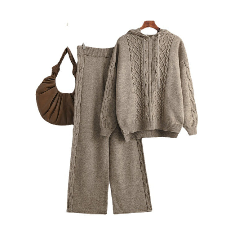 Fumée · HZ BD-12 — hooded knit lounge set