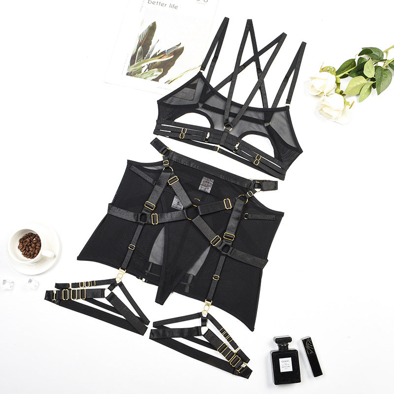 Suzanne · HZ IN-343 — sheer mesh bra & brief set
