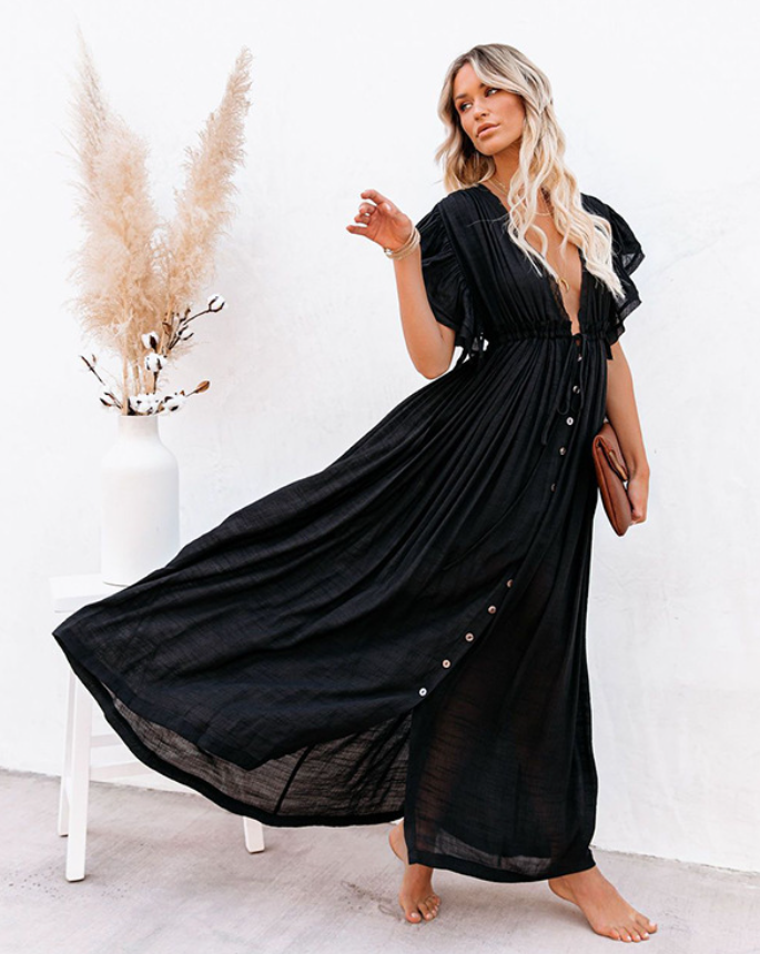 Tide · HZ SX-25 — button-through cover-up dress