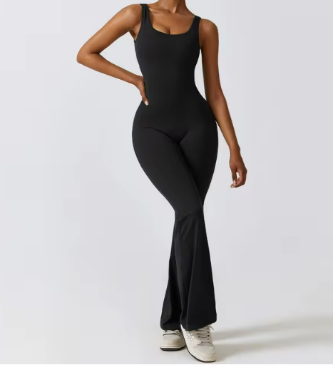 Aube · HZ AC-46 — flared long jumpsuit