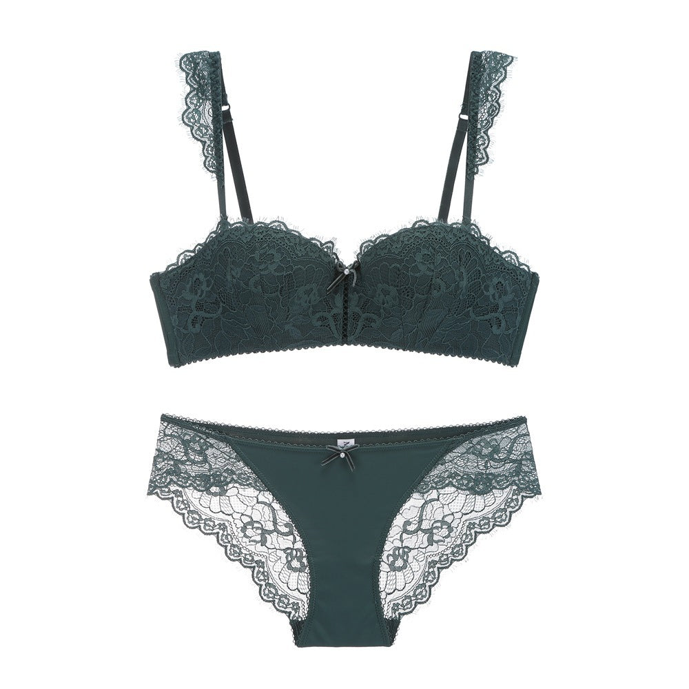 Aube · HZ IX-01 — lace push-up bra & brief set