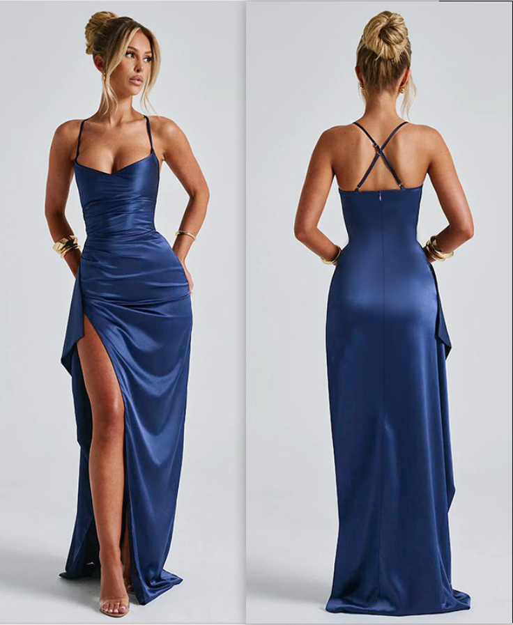 Hydra · HZ SD-10 — backless satin maxi