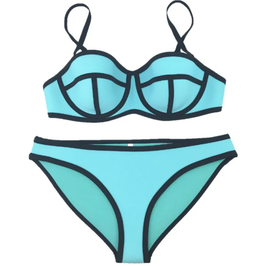 Marbella · HZ SW-110 — neoprene-panel bikini set