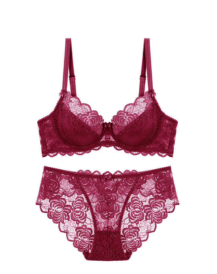 Blush · HZ IN-04 — underwire mesh bra & brief set