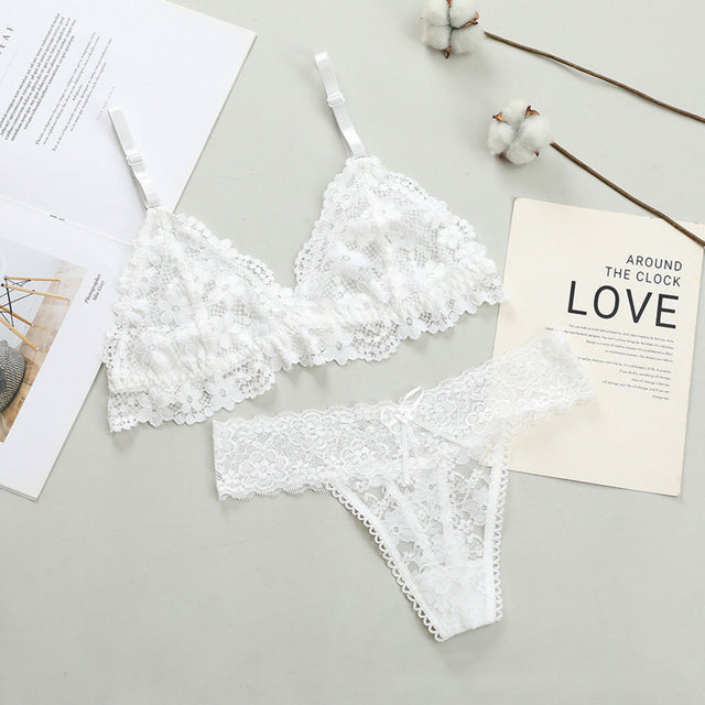 Opale · HZ IN-335 — wire-free lace bra & brief set