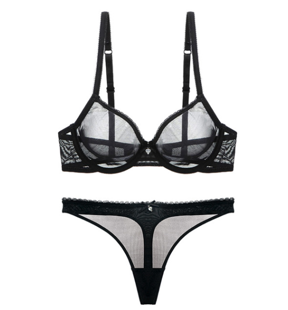 Grace · HZ IN-07 — T-back lace bra & brief set