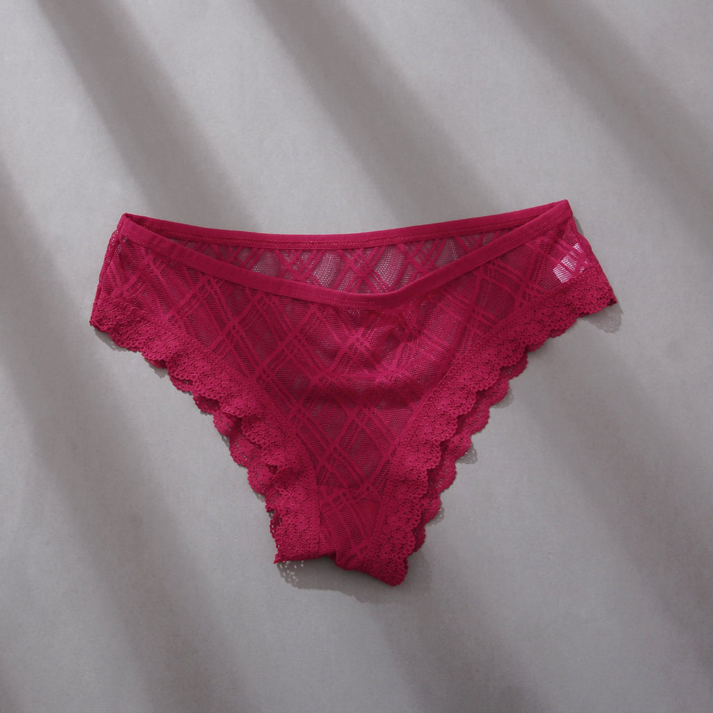 Ivoire · HZ IB-46 — Mesh Lace-Trim Brief