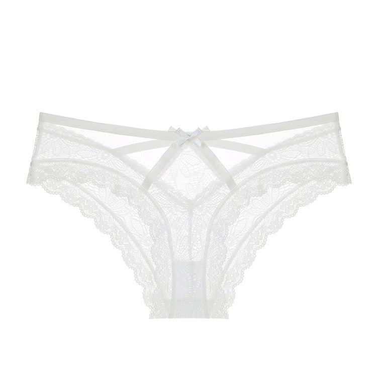 Blush · HZ IB-47 — Bow Lace Low-Rise Brief