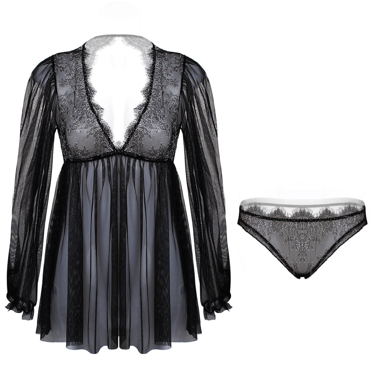 Hélène · HZ IN-204 — lace mesh lingerie set