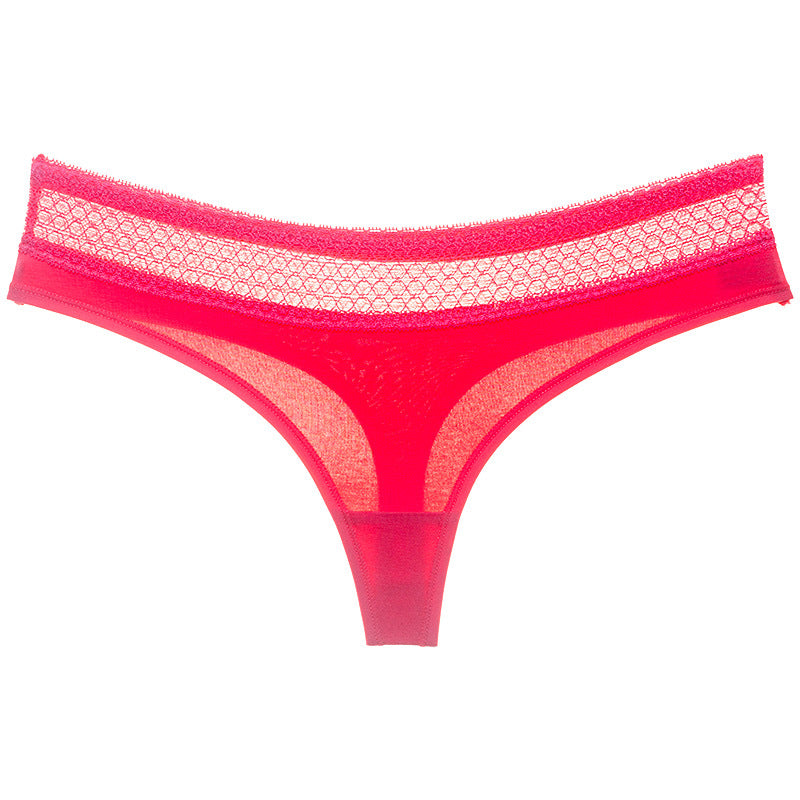Belle · HZ IB-55 — cotton lace-trim low-rise brief